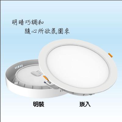 氛圍面板燈-圓形崁/吸