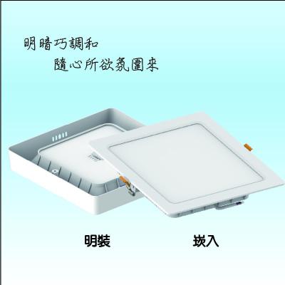 氛圍面板燈-方形崁/吸